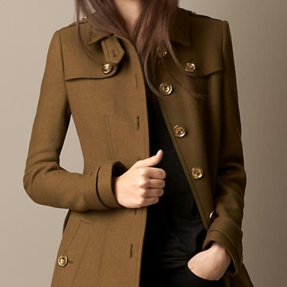 NWT BURBERRY WOOL CASHMERE BLEND COAT UK12 US 10